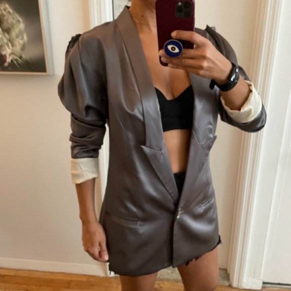 Wink Lilac Silk Blazer - Picture 1 of 9